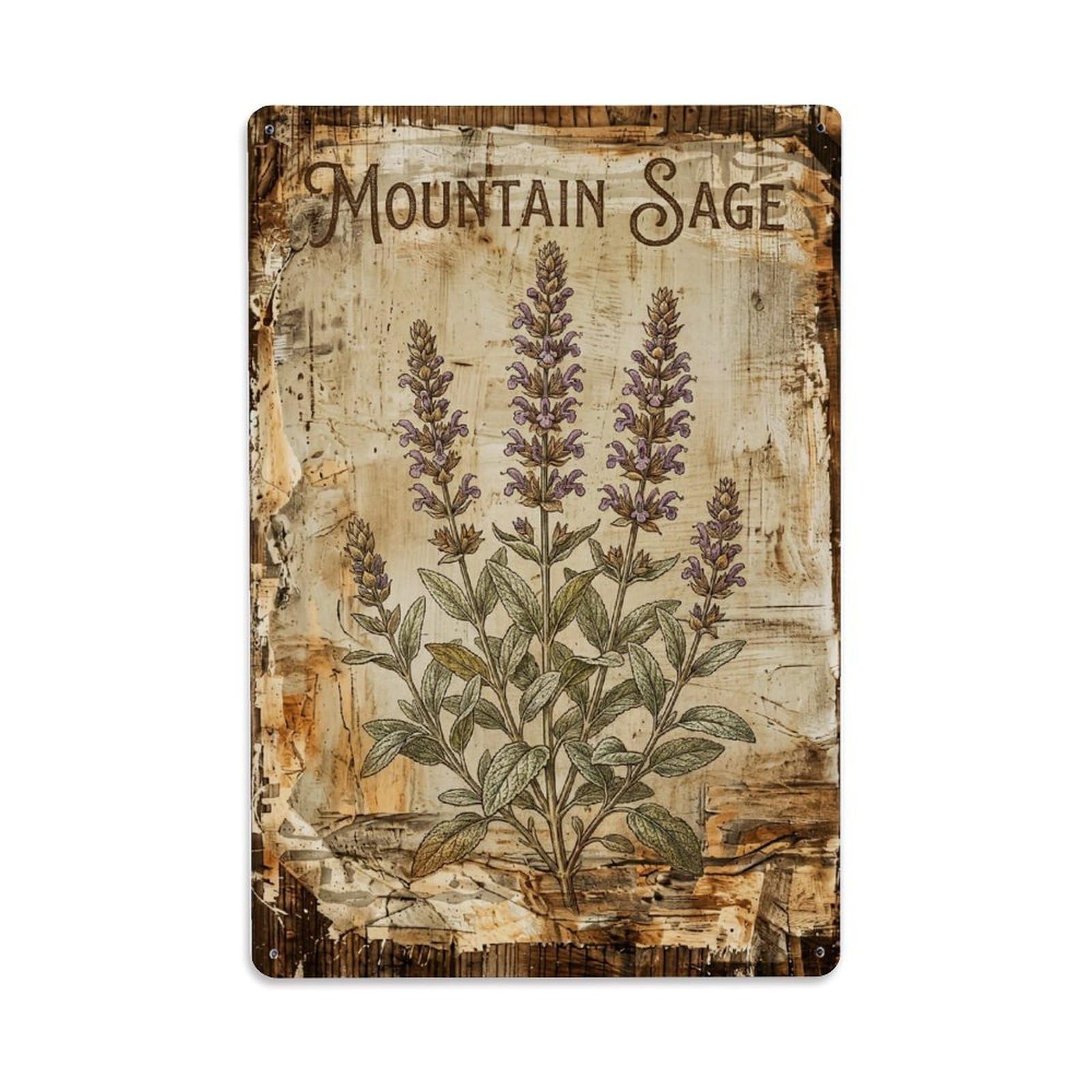 Fqnyr Style Mountain Sage Alpine Metal Tin Sign Plaque Wall Decor For Cafe, Club Bar, Office, Home Garden Metal Poster 8X12inch