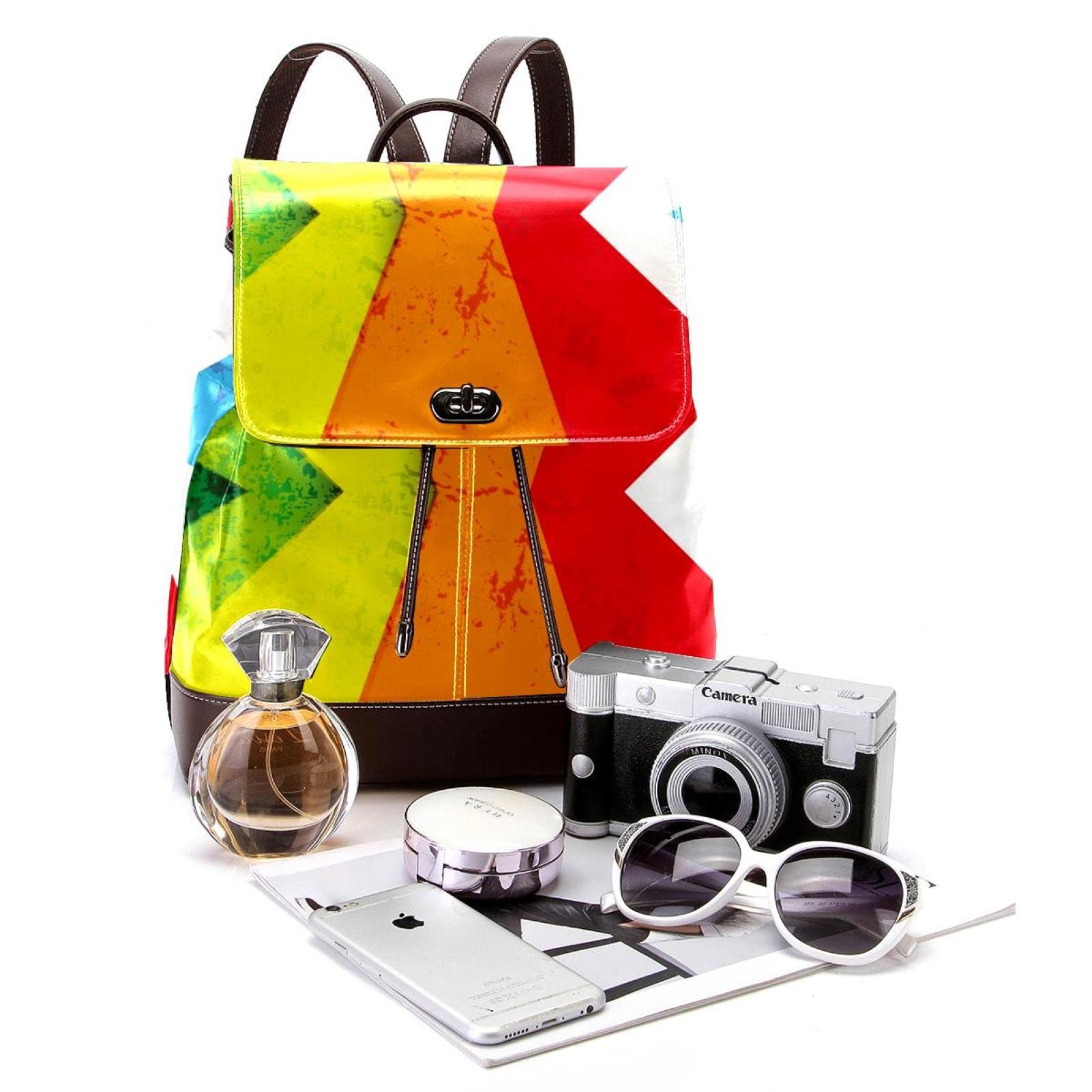Moda damska plecak niebieski siłownia mężczyzna miękka sztuczna skóra klapa torba na ramię szkoła torba podróżna, MultiColor 14