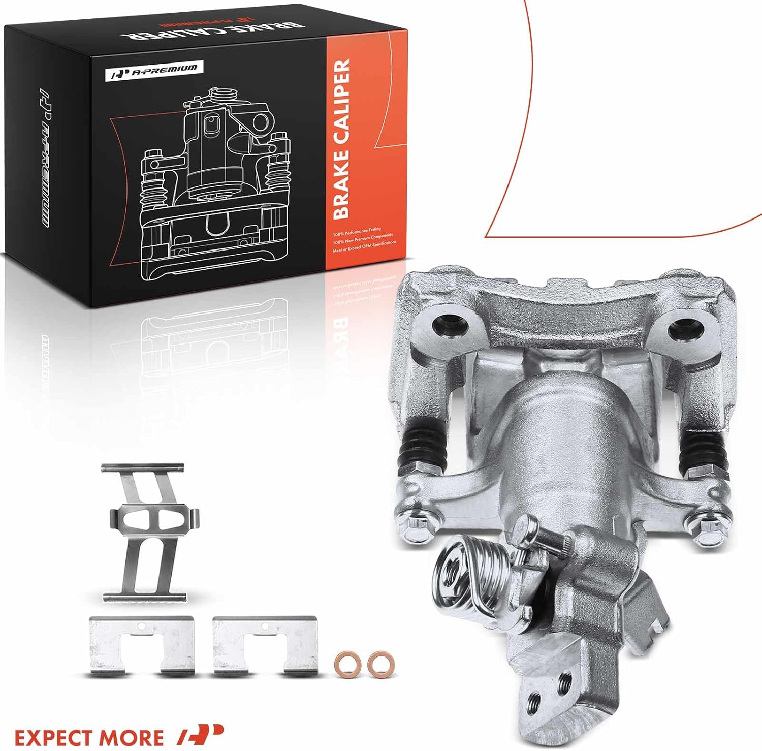 A-Premium Disc Brake Caliper Assembly with Bracket Compatible with Select Suzuki Models - Kizashi 2010 2011 2012 2013, L4 2.4L - Rear Left Driver Side