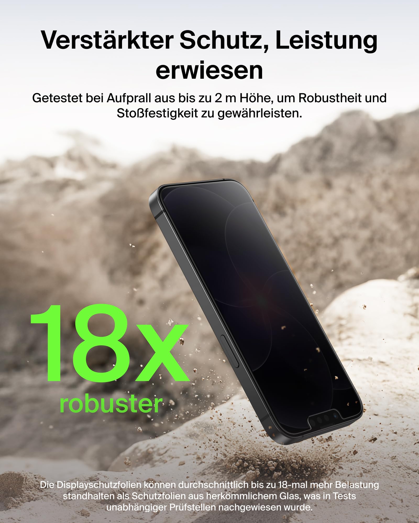 Belkin Titan SmartShield Sichtschutz für iPhone 17e, Kratzfester Stoßschutz, Anti-Fingerprint, Geeignet für Hüllen, Ultradünne Schutzglas mit Positionierungsschale zur Anbringung