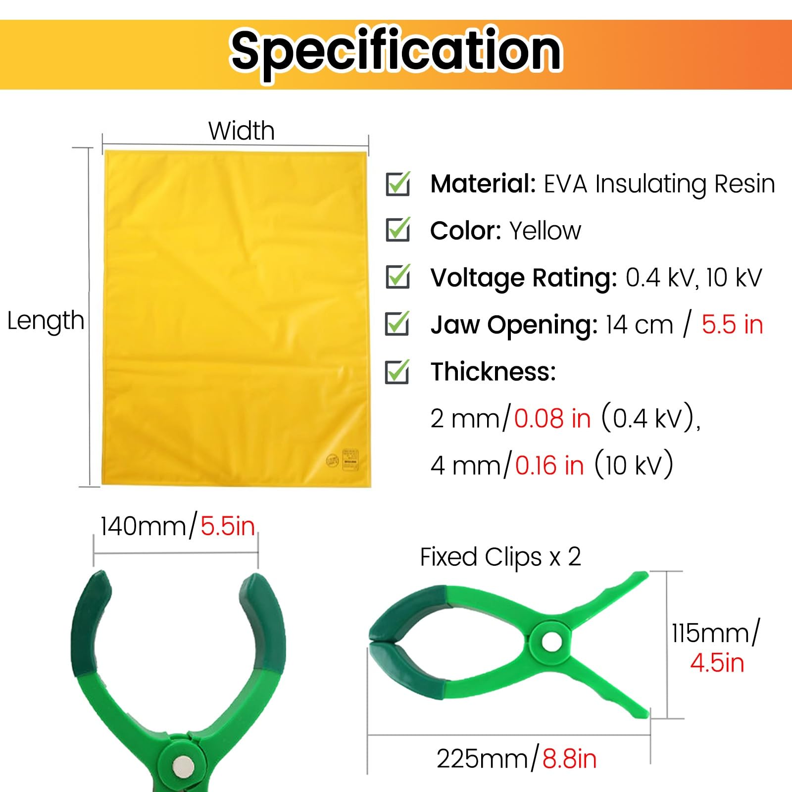 Manta antiestática con Bolsa de Almacenamiento, Manta antiestática portátil Grande con 2 Clips, Cubierta de protección contra descargas eléctricas de Resina EVA para Uso Comercial en exterio