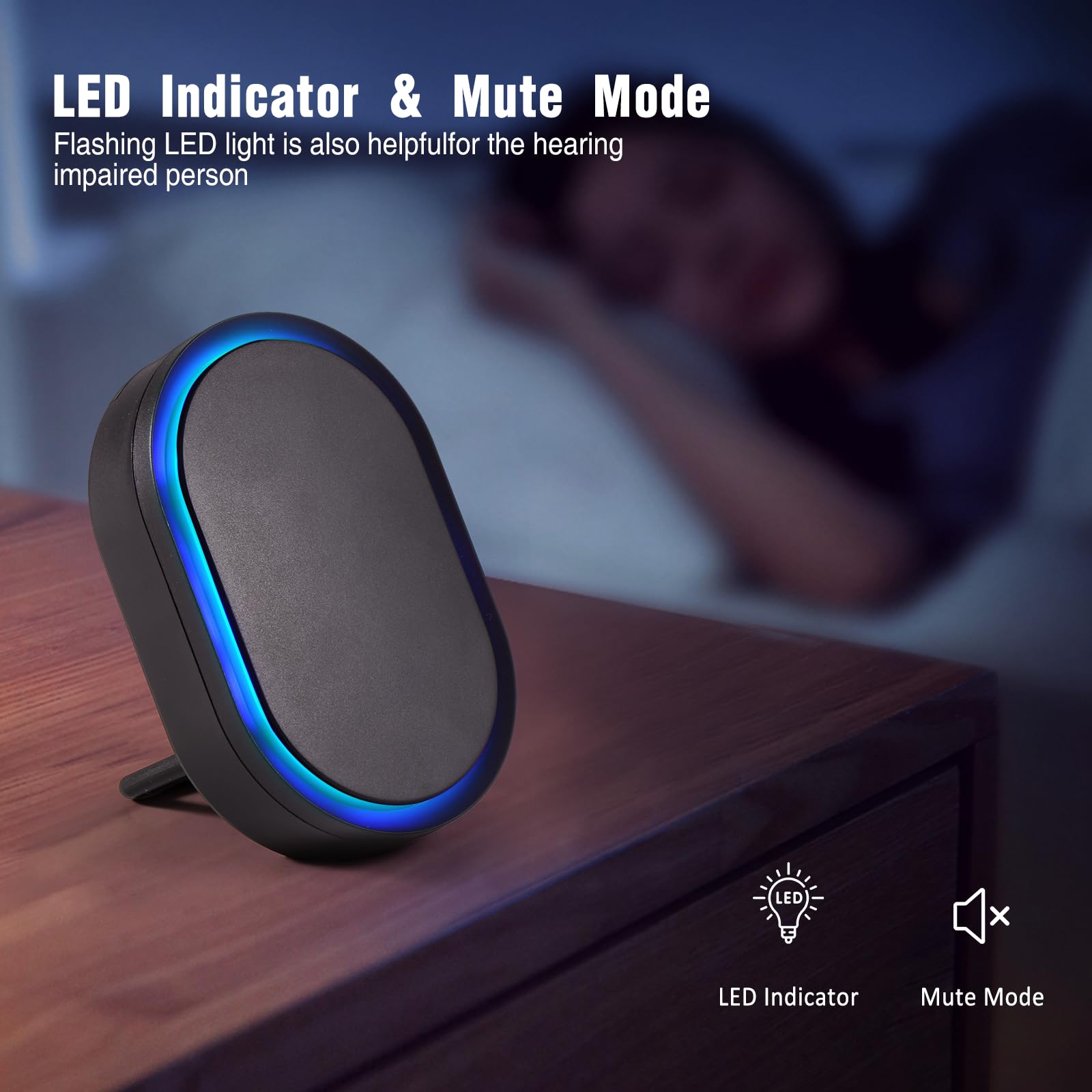 Brencco Campanello Senza Fili da Esterno, IP55 Citofono Senza Fili da Esterno, 300M Campanello Wireless, Ricevitore da Interno con 5 Volumi Regolabili, 60 Suonerie, Nero