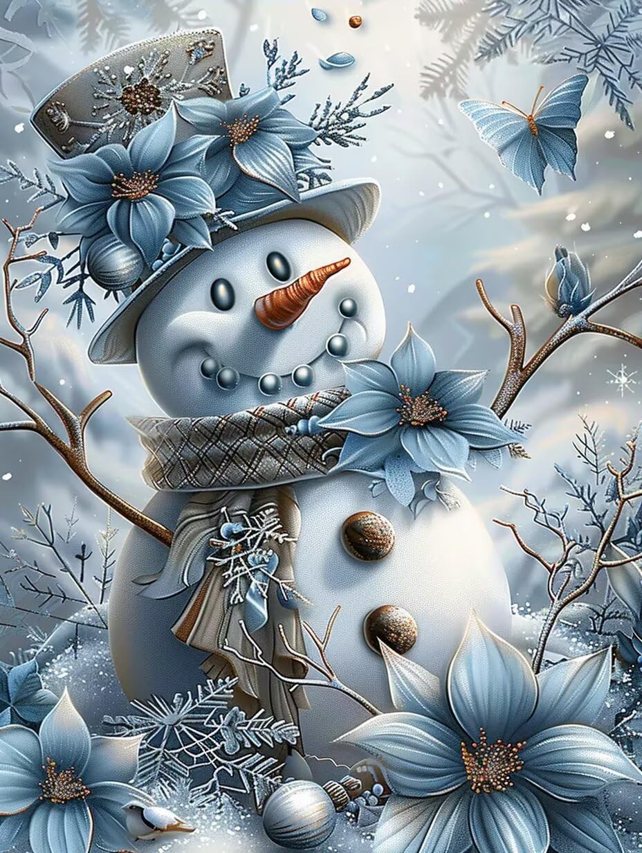 Floral Snowman Puzzles 500 Piece Jigsaw Puzzle for Adults