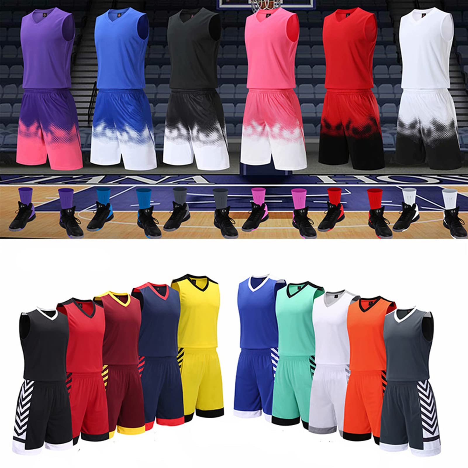 Maglia Da Basket E Pantaloncini Da Uomo, Canotta E Pantaloncini Da Basket Senza Maniche In 2 Pezzi Bambini/adulti, Divisa Da Squadra Con Tasche, Uniforme Da Abbigliamento Sportivo