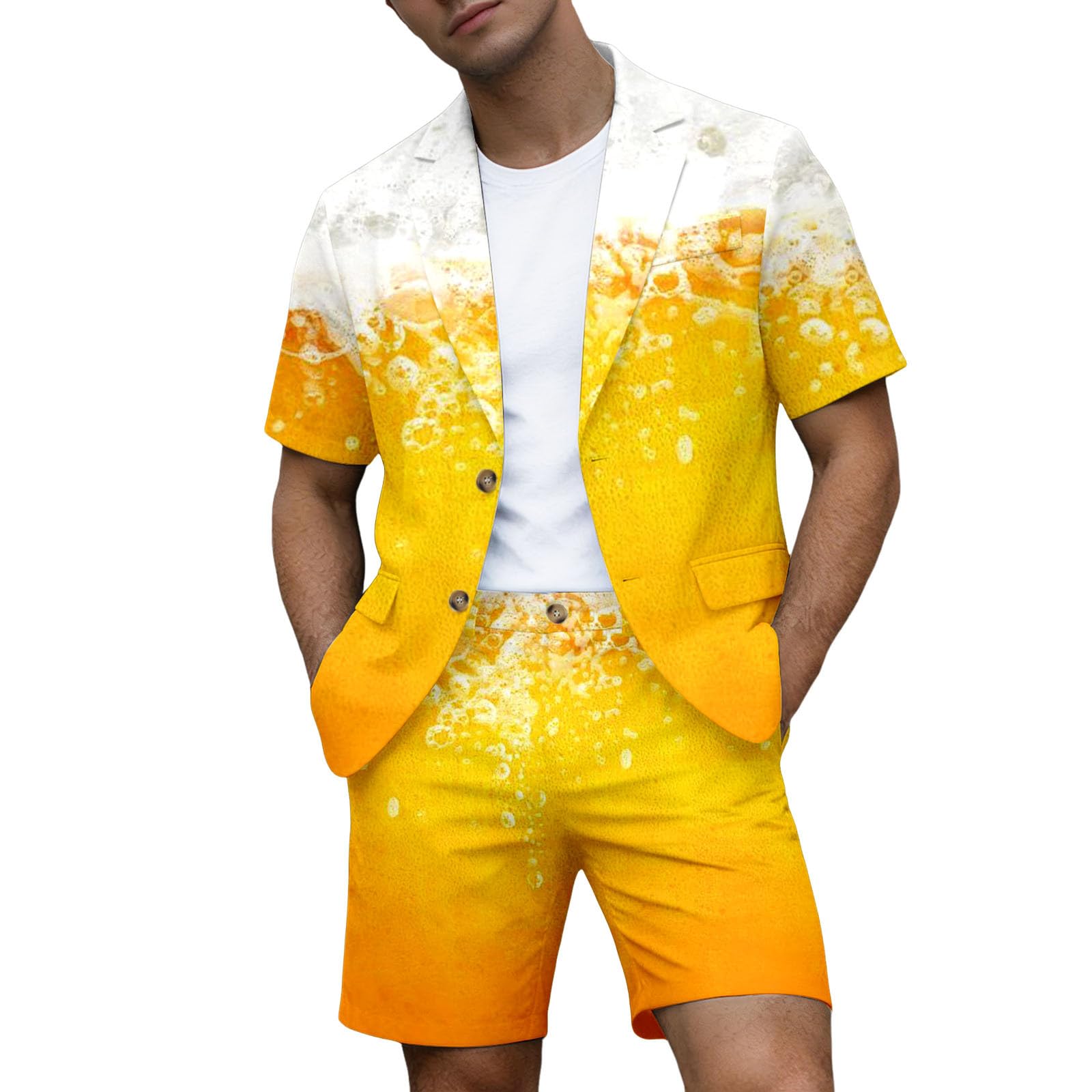 Veste de costume courte et pantalon fête de la bière à impression 3D