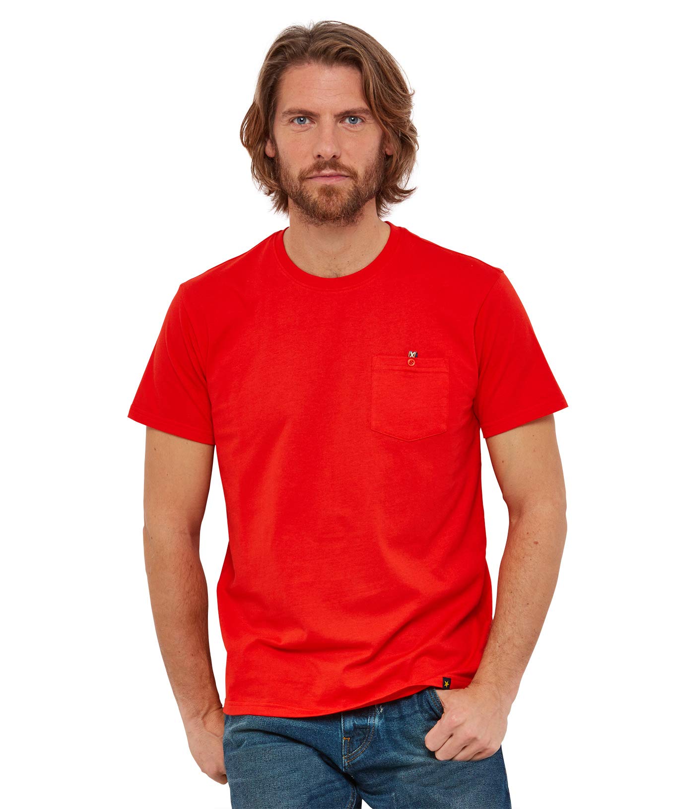 Joe Browns Men's Fashion Basic Chest Pocket Crew Neck T-Shirt, Regular Fit, Green, S