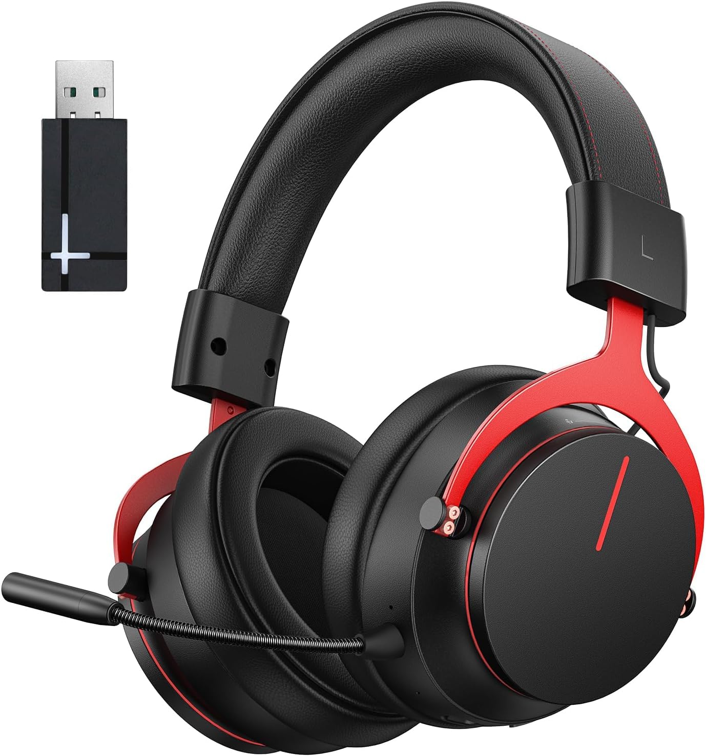 Inwa Auriculares Inalámbricos de Juego con Mezclador Juego/Chat, Baja Latencia 5,8 GHz, Sonido Envolvente 7.1, Almohadillas Proteína, Micrófono Desmontable, Compatible PS5, PS4, PC, Switch