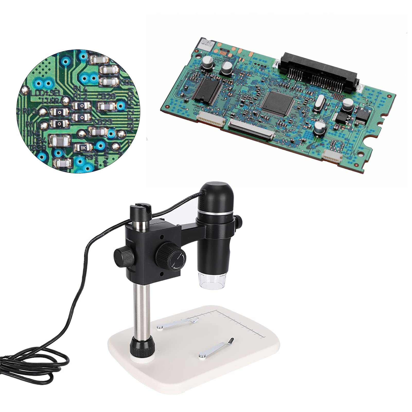 Cryfokt Digitales Mikroskop 300 X 5 MP, Professioneller HD-LED-Messständer für Studenten, Fabrikpflanzenwissenschaftler