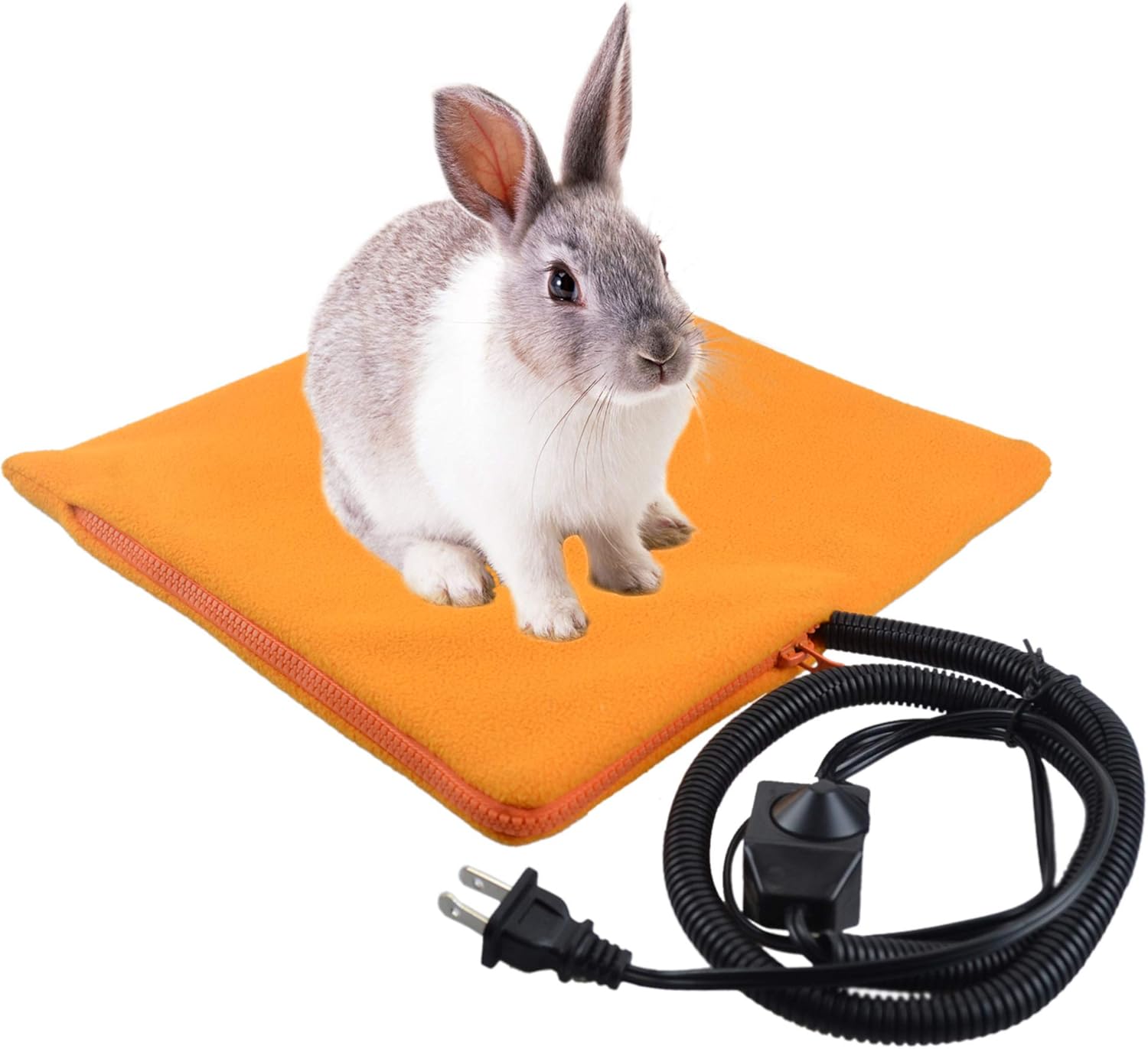 YUYUSO Rabbit Heated Pad with Cozy Fleece Cover for Bunny