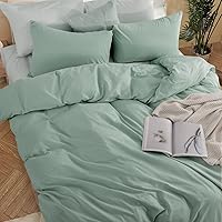 Vista 207 de NEXHOME PRO Funda de edredón Twin XL 100% algodón lavado, transpirable, duradera, texturizada, similar al lino, juego de ropa de cama para el hogar