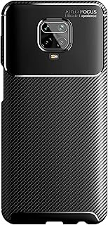 Capa Capinha Anti Impacto Para Xiaomi Redmi Note 9s e 9 Pro com Tela de 6.67" Polegadas Case Com Desenho Fibra De Carbono Shock Queda - Danet (Preto)