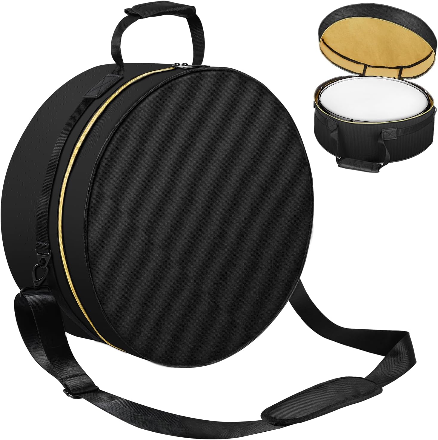 14"x5.5"/14"x6.5" Snare Drum Case – 15mm Thick Shock-Resistant Padding, Waterproof Fabric, Reinforced Handle & Shoulder Strap, Professional Snare Drum Bag for Travel, Gig Transport & Long-Term Storage