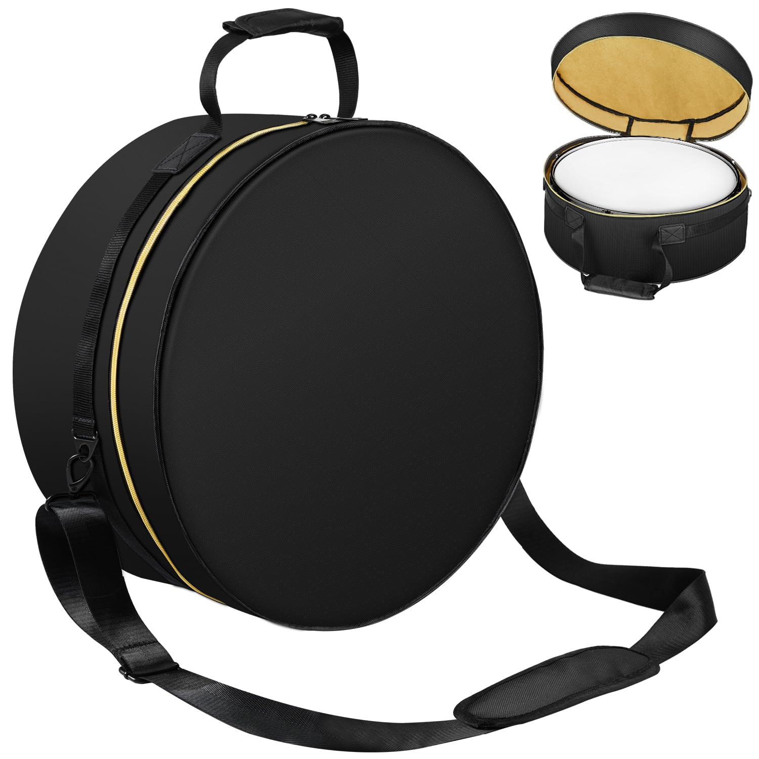 14"x5.5"/14"x6.5" Snare Drum Case – 15mm Thick Shock-Resistant Padding, Waterproof Fabric, Reinforced Handle & Shoulder Strap, Professional Snare Drum Bag for Travel, Gig Transport & Long-Term Storage