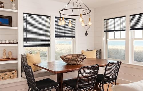 Miniatura 4 de LazBlinds Mini persianas horizontales de aluminio inalámbricas de 1 pulgada, persianas de filtrado de luz de tamaño personalizado para ventanas,