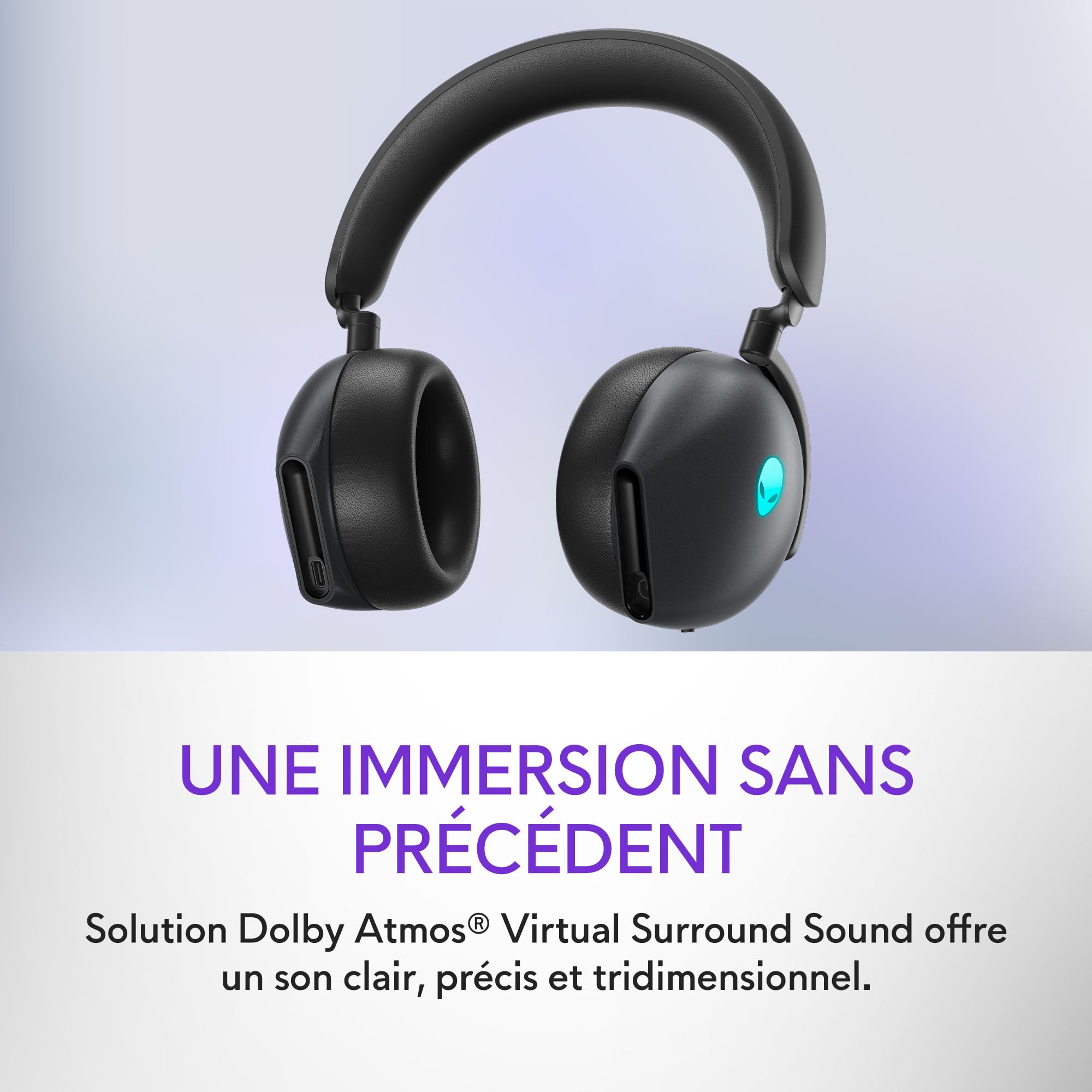 Casque de gaming Tri-Mode sans fil Alienware - AW920H, Dark Side of the Moon