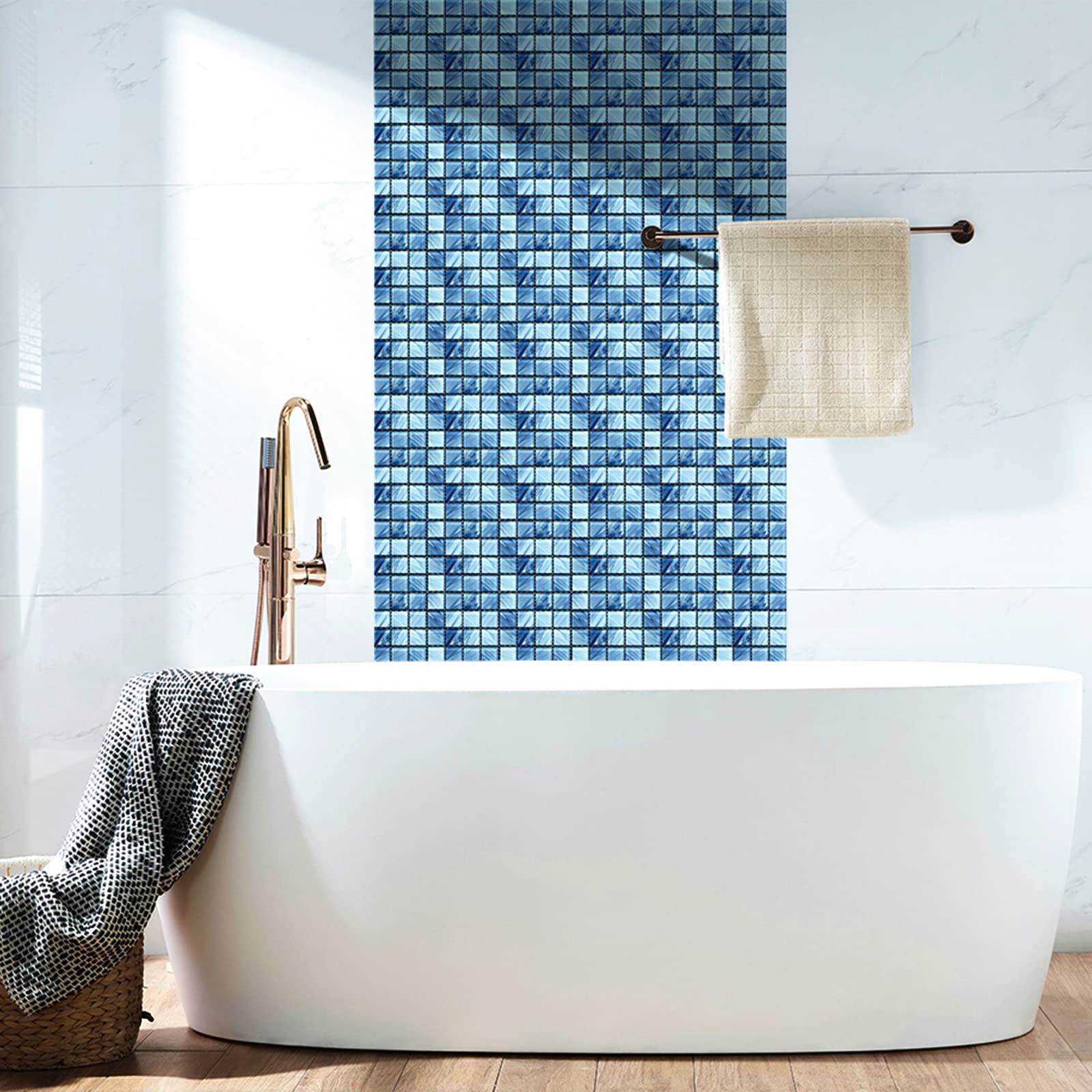 Adesivi Mosaico Per Piastrelle Cucina E Bagno - 20 Pezzi 10x10 Cm, PVC Impermeabile Autoadesivo