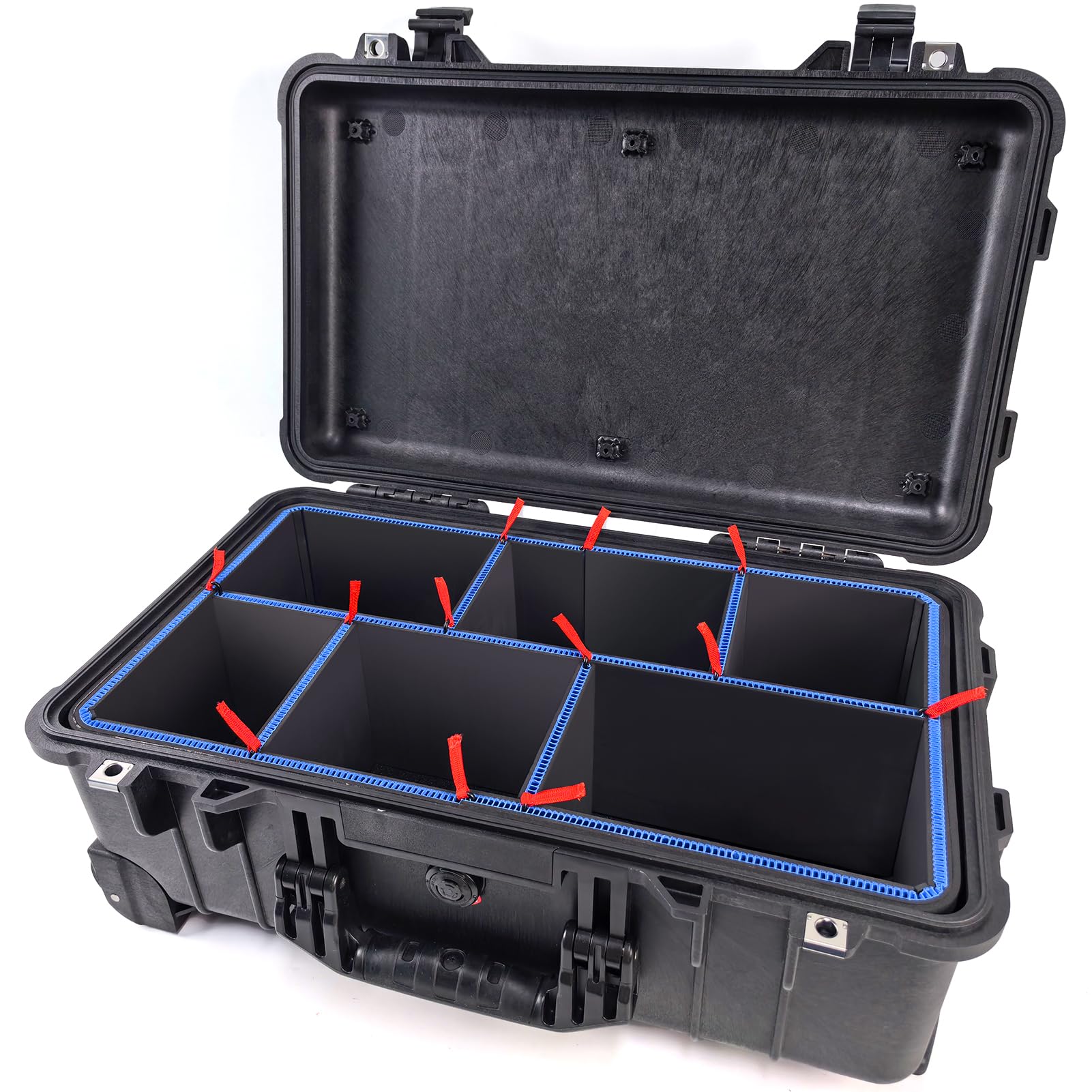 LAFENLIN DIY Divider System for Pelican 1510 Case, Customizable Organizer with U-Clips & Red Pull Tabs, Secure Foam Inserts for Tools, Camera, Medical, Tactical Gear (Case NOT Included)