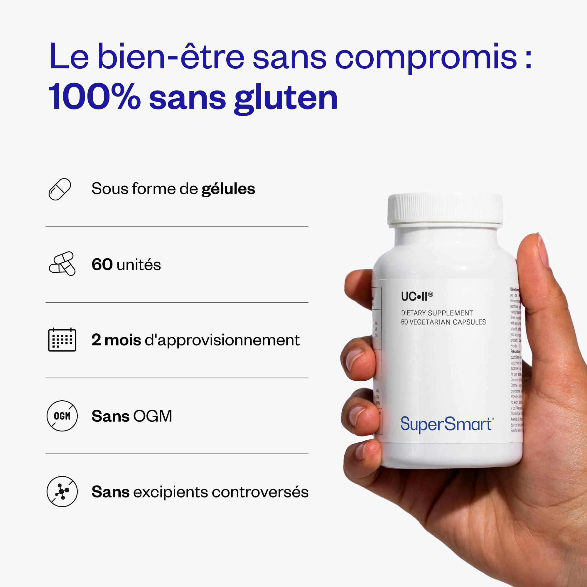 Collagène UC-II® (type 2) - Santé des Os et des Muscles - SuperSmart