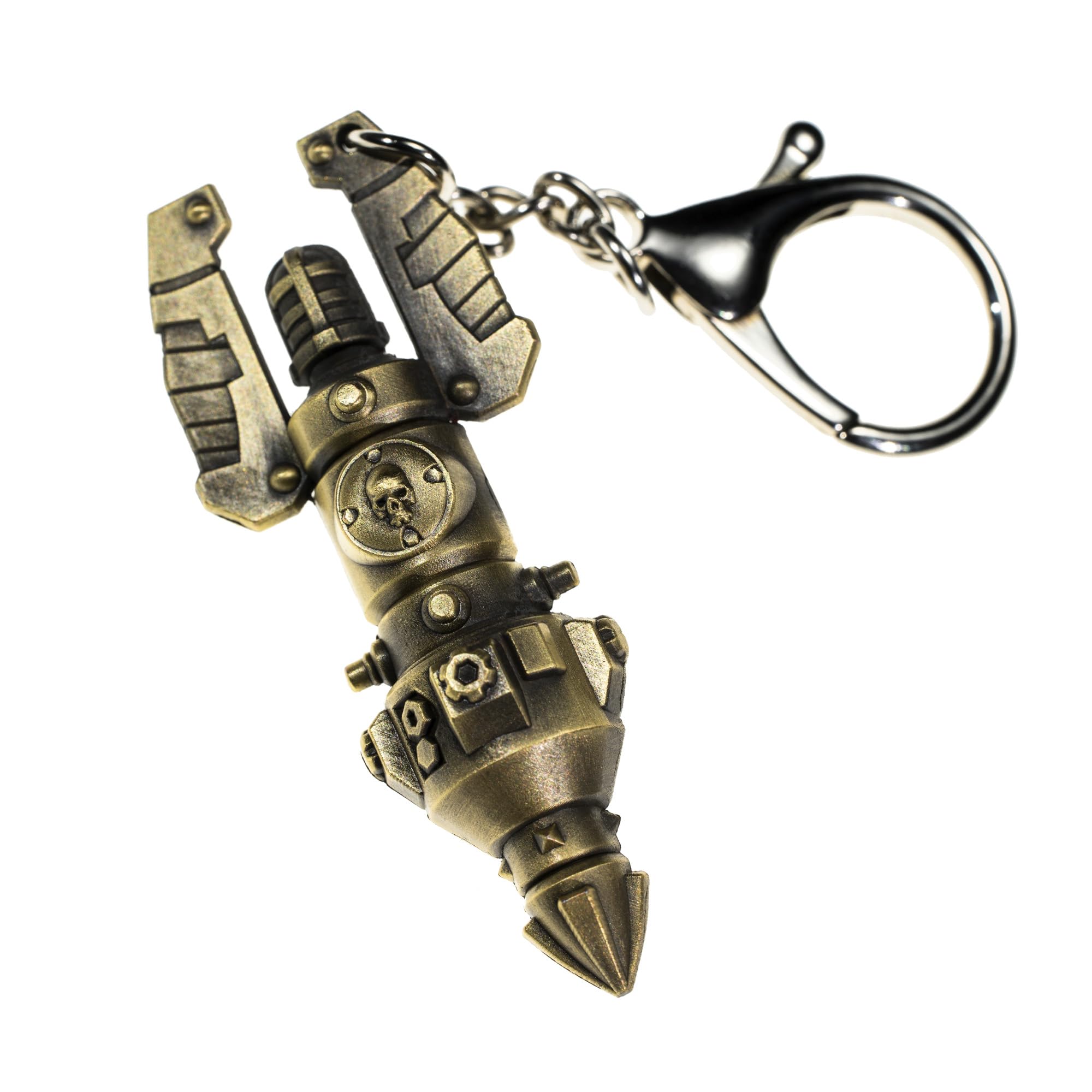 Starforged Men's Bronze Warhammer 40K Warhammer Ii Deep Strike Beacon Game Peripheral Alloy Keychain Christmas Gifts, S