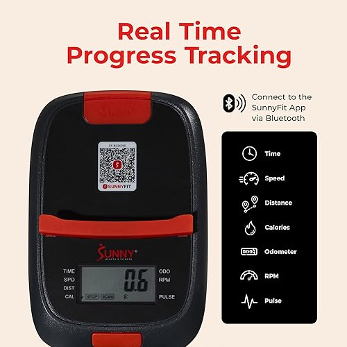 Vista 21 de Sunny Health & Fitness Smart Folding X-Bike, Portable Compact Exercise Bike for Indoor Cycling Workout, Home Cardio Training Machine, Free SunnyFit