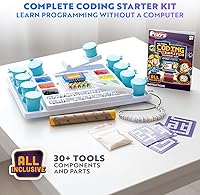 Vista 3 de Playz My First Coding & Computer Science Kit - Learn About Binary Codes, Encryption, Algorithms & Pixelation Through Fun Puzzling Activities Without