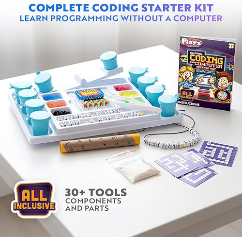 Miniatura 3 de Playz My First Coding & Computer Science Kit - Learn About Binary Codes, Encryption, Algorithms & Pixelation Through Fun Puzzling Activities Without