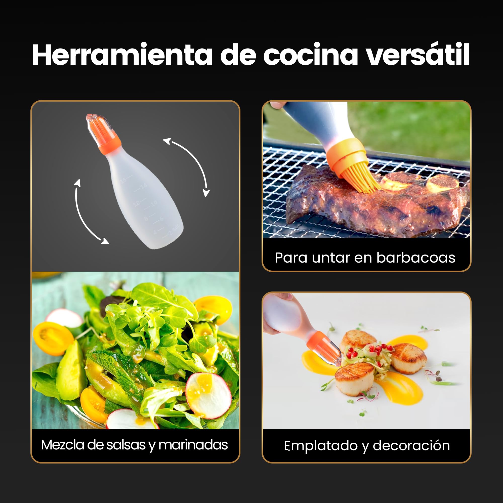 Cepillo de silicona con dispensador [Solución 2 en 1] | Cepillo para parrilla/Cepillo para hornear para un recubrimiento rápido y sin esfuerzo | Cepillo para barbacoa 100% libre de BPA y resistentea
