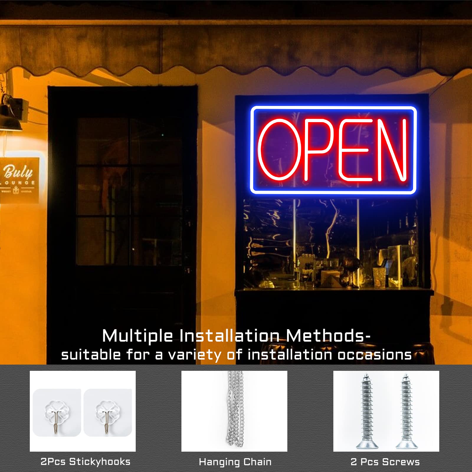 Open Signs for Business Ultra Bright LED Neon Open Signs 22 Inch Plug In Electric Light Up Open Sign with ON/OFF Switch for Business Storefront Window Glass Door Shop Store Florists Bar Salon Cafes Restaurant Pubs