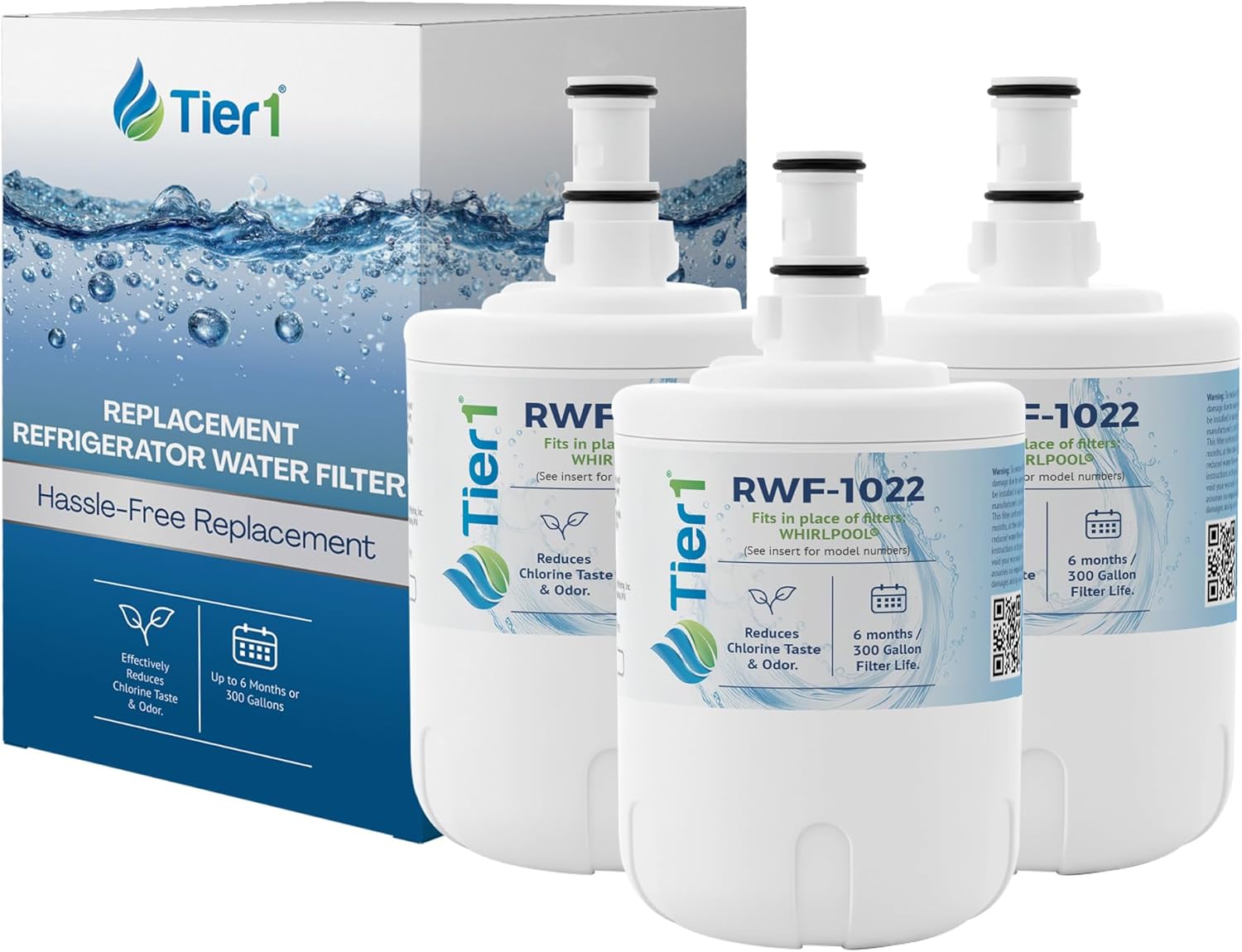 Tier1 RWF1022 8171413 Refrigerator Water Filter | Replacement for Kenmore 9002, EDR8D1, 469002, 8171414, WF286 | Fridge Filter - Up to 18 Months Supply | Easy Install | Great Tasting Water (3-pk)