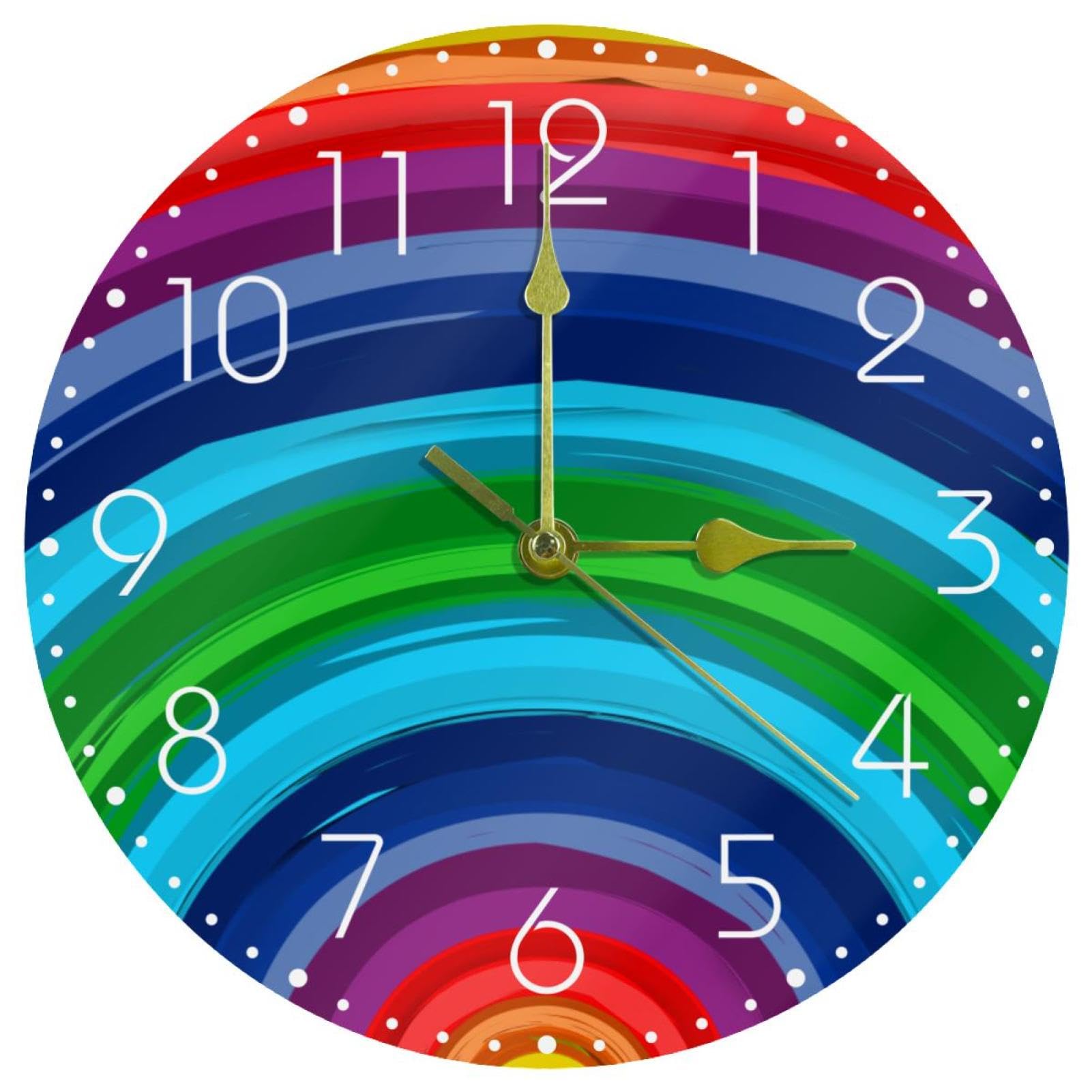 Horloge murale ronde silencieuse sans tic-tac de 25,4 cm pour bureau et école