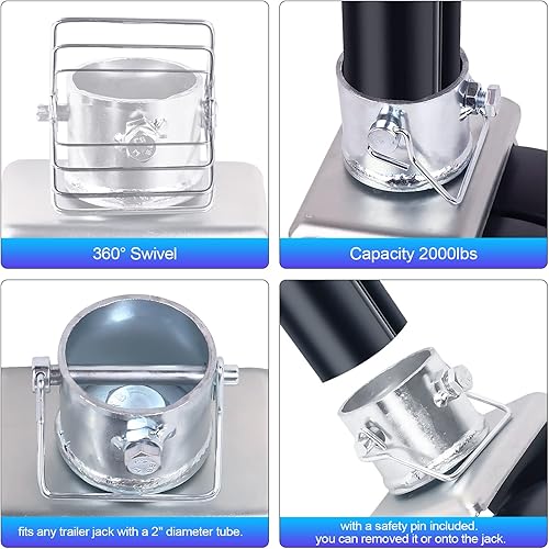 Miniatura 23 de Rueda de remolque con pasador, rueda doble de 6 pulgadas, capacidad de rueda de 2000 libras, se adapta a cualquier gato mejor suave piezas