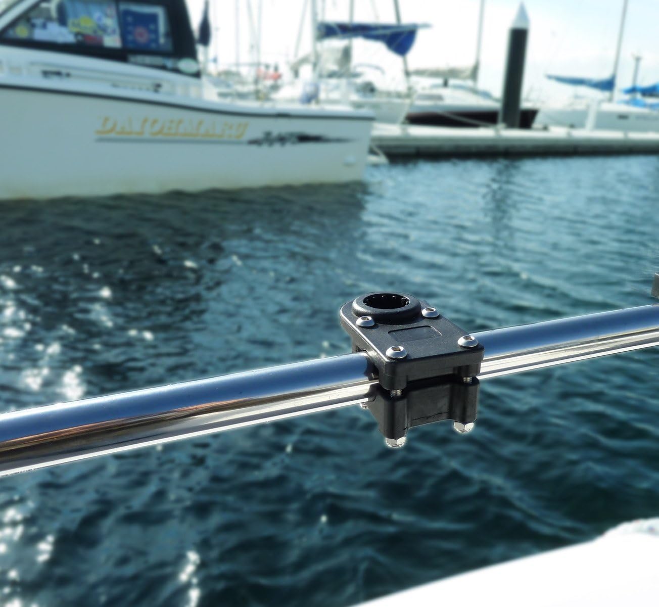 Brocraft Pontoon Boat Rod Holder/Fishing Rod Holder for Square/Rail Mount