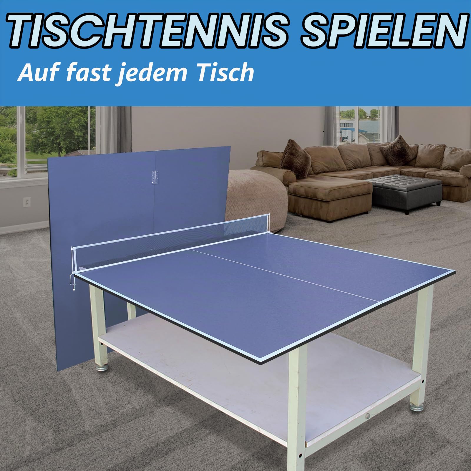 243,84 x 121,92 cm Tischtennisplatte, Professionelle Wahl für Zuhause, Blau