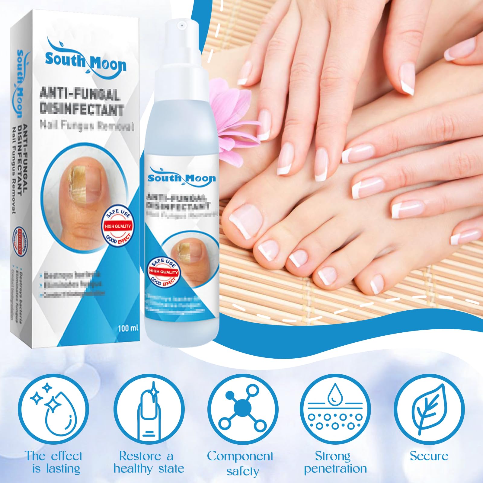 Spray para Cuidado de Pies 100ml - Hidratante para Piel y Uñas, Sin Aclarado, para Piel Suave y Uñas Brillantes, Fórmula de Secado Rápido - El Original de la Televisión