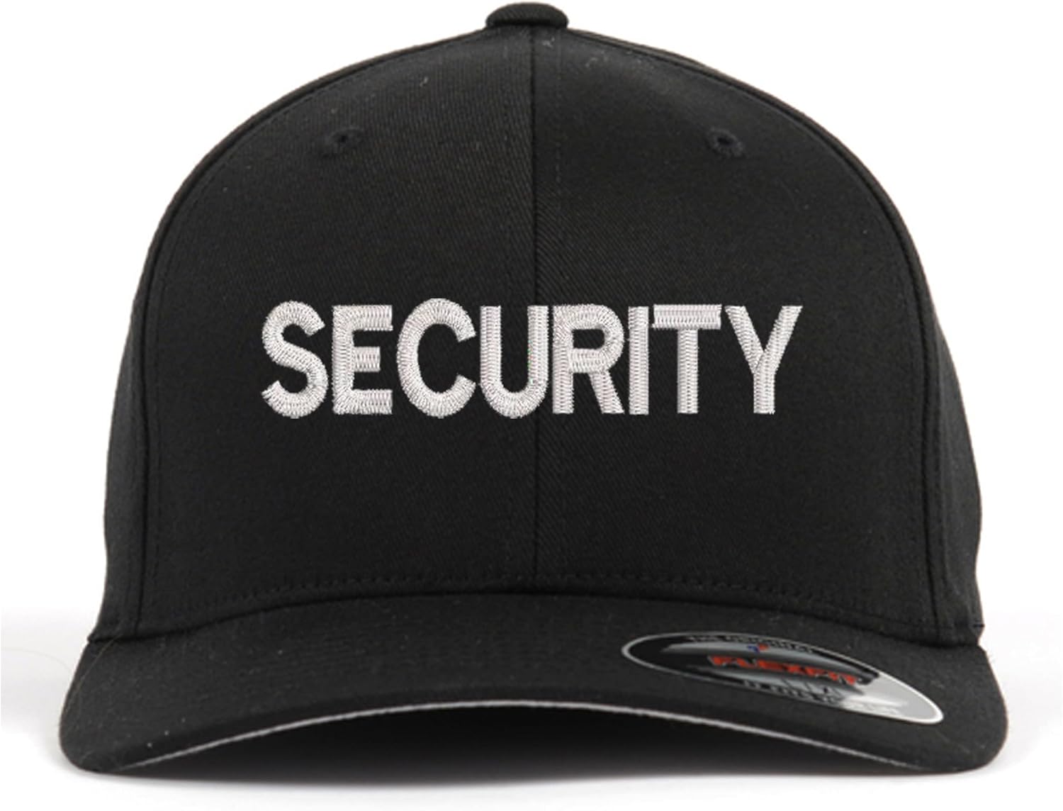 Security embroidered flex fit baseball cap- Black cap, Security guard fitted cap (S/M, L/XL, XXL)
