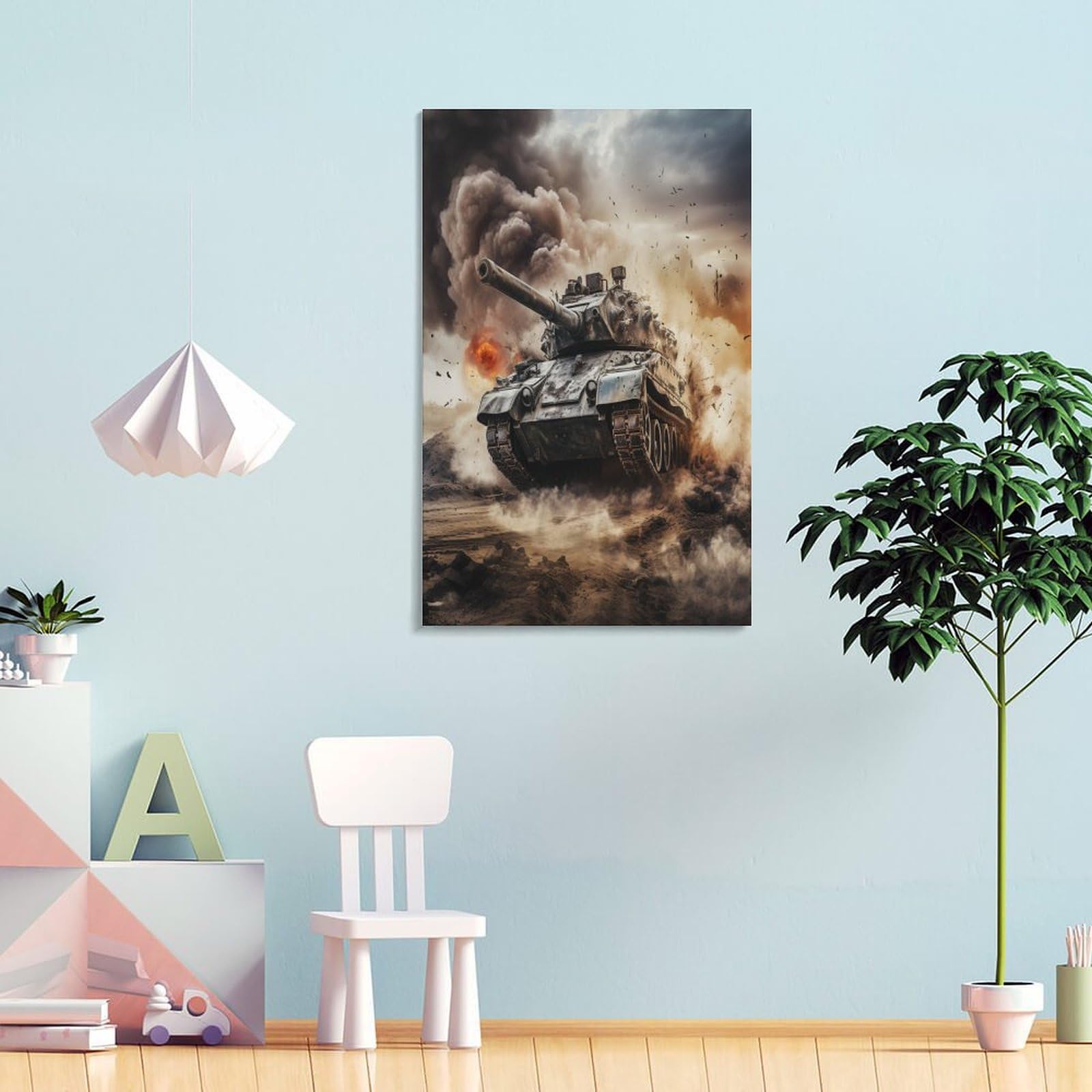 NAHCBIOT Tanque Cuadros En Lienzo Decoracion De Pared Modernos Mural Para Salon,Cartel de juego Dormitorio,Baño,Comedor 24x36inch(60x90cm)