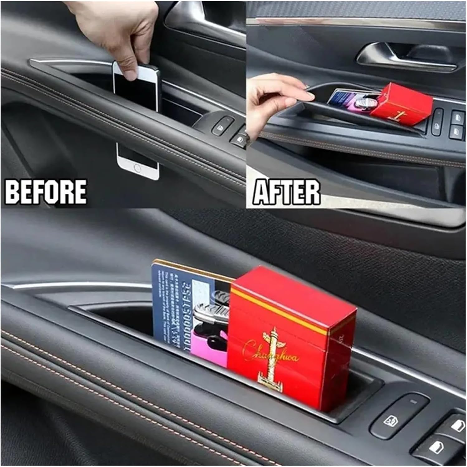 Auto parts Fit For Peugeot 3008 3008GT 4008 5008 2016-20 Car Organizer Door Handle Armrest Storage Box Container Holder Tray Car Accessories car seat slot storage