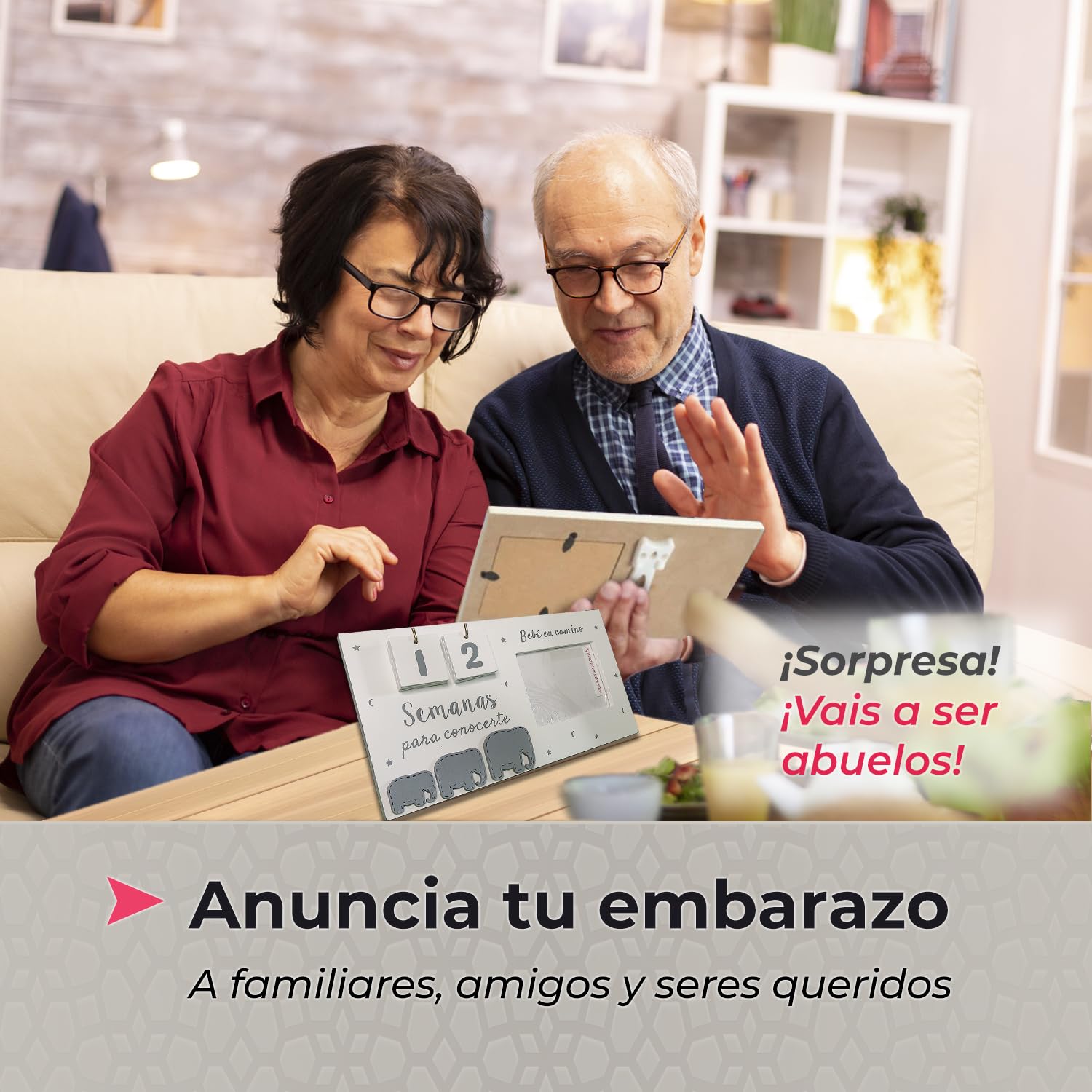 Regalos para embarazadas. Marco portafotos ecografia bebe calendario, regalos embarazadas originales, madre primeriza, anunciar embarazo abuelos, futuro papá, futura mamá, sorpresa embarazada