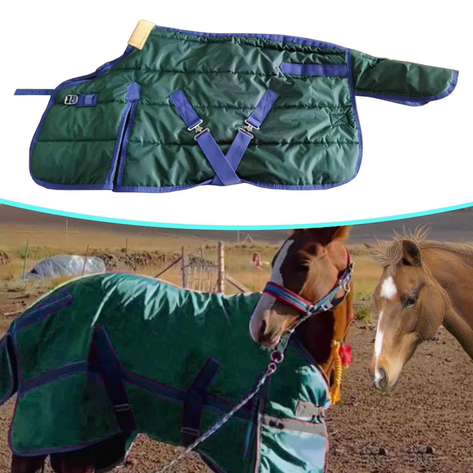 Manta para Caballo de Invierno Resistente Al Agua Y Al Viento Relleno Térmico Y Forro de Poliéster Especialmente Diseñada para Caballos Pequeños Uso E