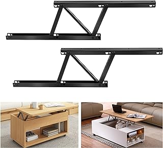 2 Pcs Folding Lift Up Top Coffee Table Hinge,Coffee Table Lift Top Hardware, Table Lift Up Top Hinge, Folding Lift Up Top Table Mechanism,Black(Steel)