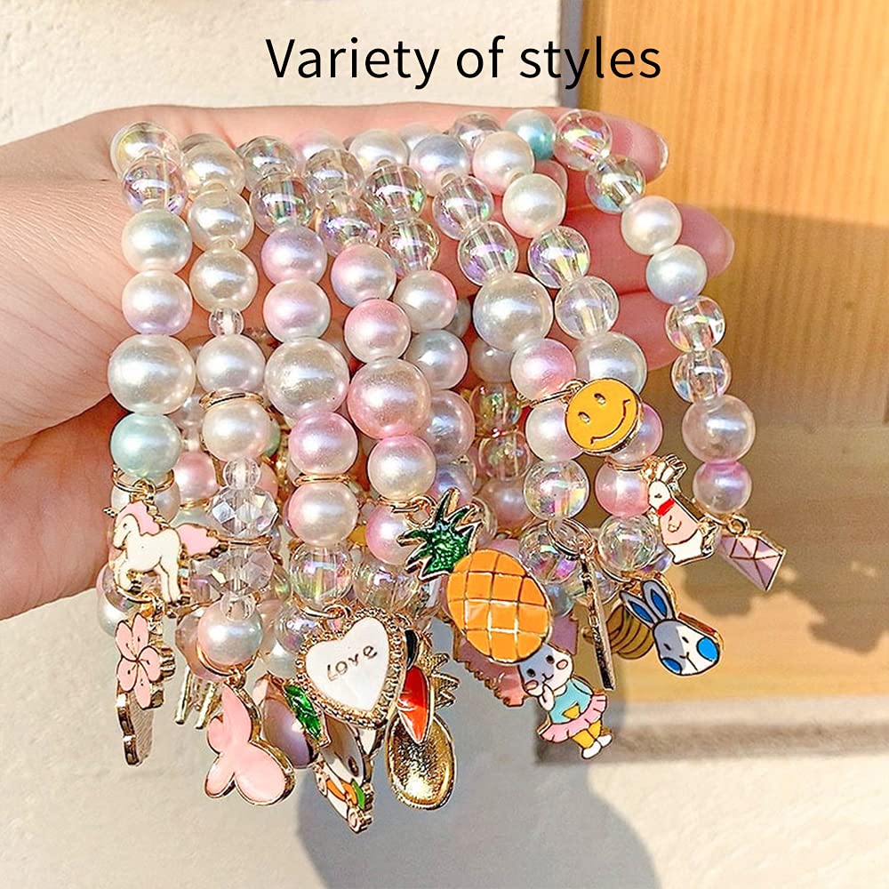 LUMITERRA Einhorn Armbänder Für Mädchen - 10 Stück Set | Stimmungsarmbänder In Regenbogenfarben