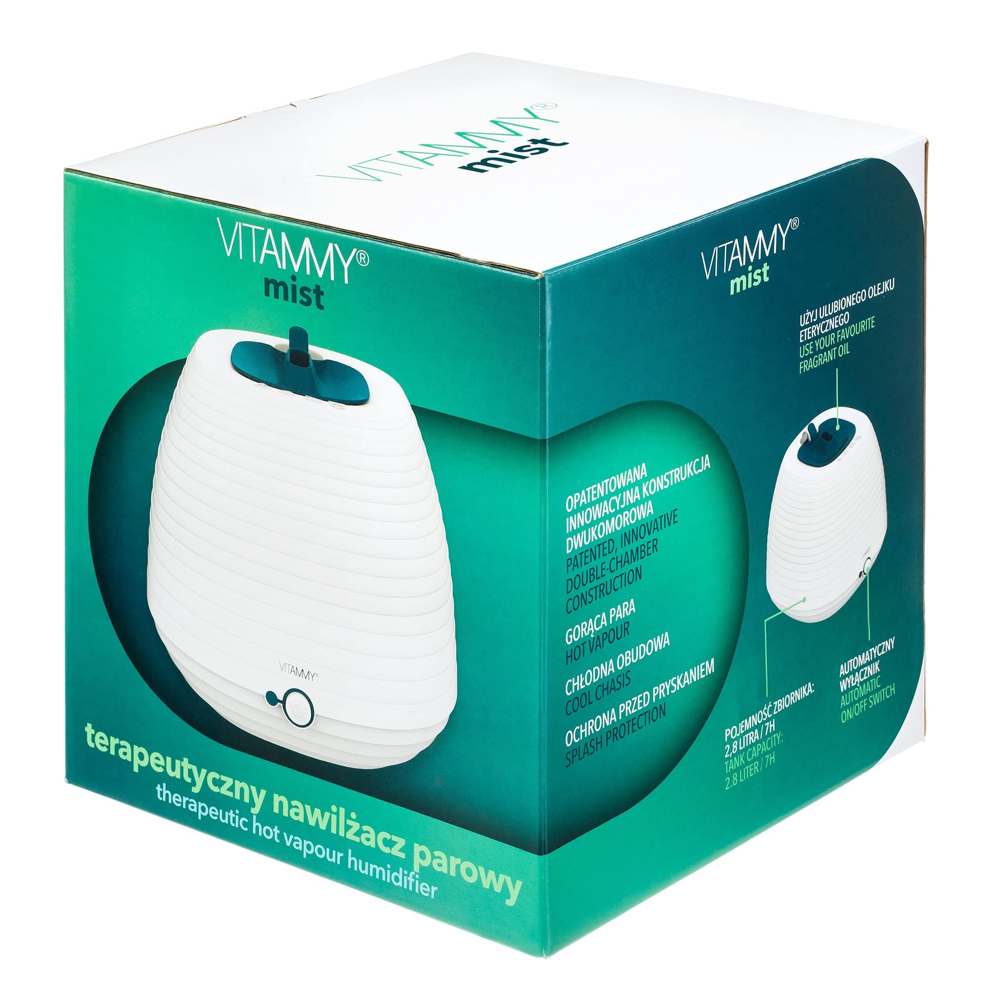 VITAMMY MIST Terapeutyczny nawilżacz parowy, pojemność 2,8 l