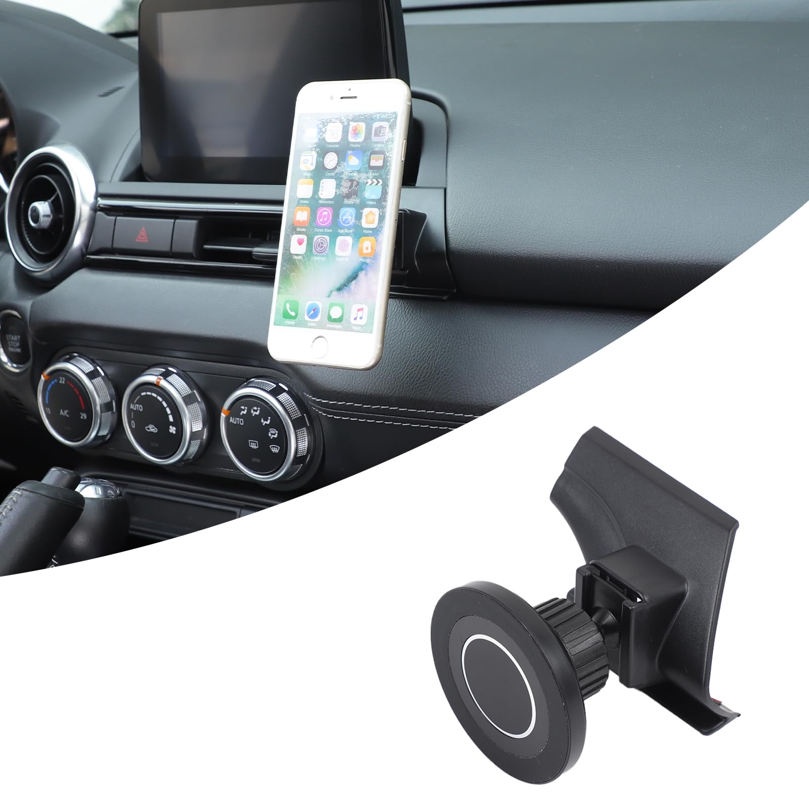 Supporto magnetico per telefono da auto compatibile con Mazda MX-5 ND 2016-2025, supporto per telefono cellulare per console centrale, rotazione a 360°, supporto magnetico per smartphone da 4