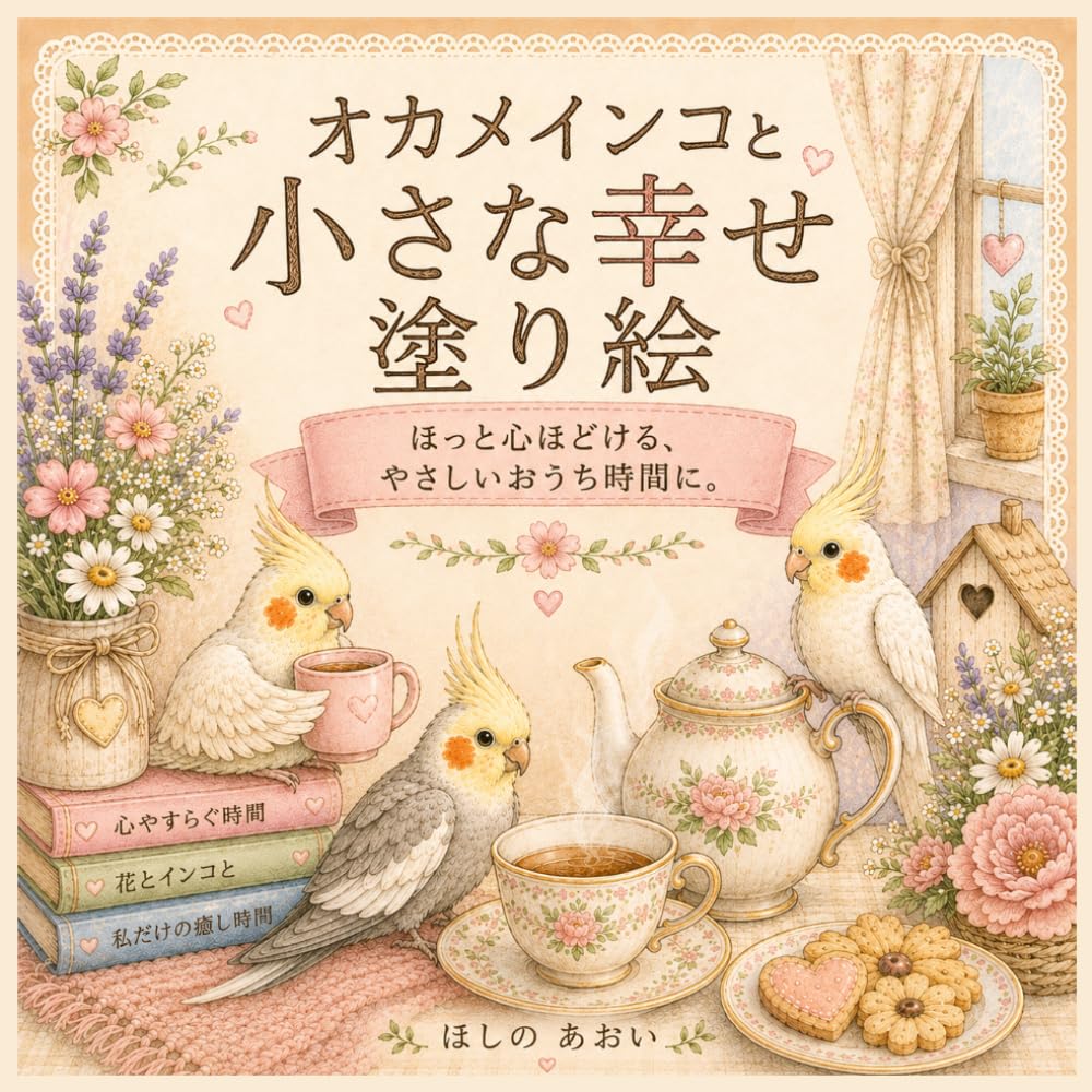 オカメインコと小さな幸せ塗り絵: ほっと心ほどける、やさしいおうち時間に。