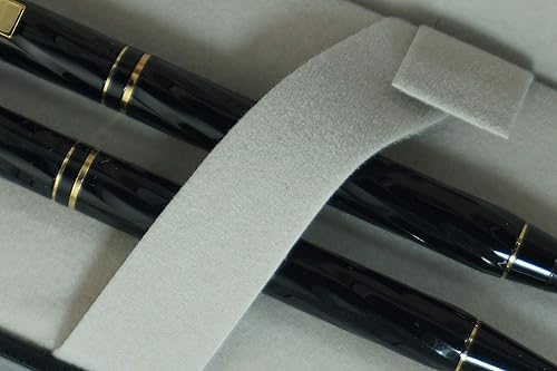 Miniatura 6 de Sheaffer Hecho en los Estados Unidos Signature Targa Spiral Black Lacquer Barrel con anillos de oro Signature Targa Center y bolígrafo de oro de 22