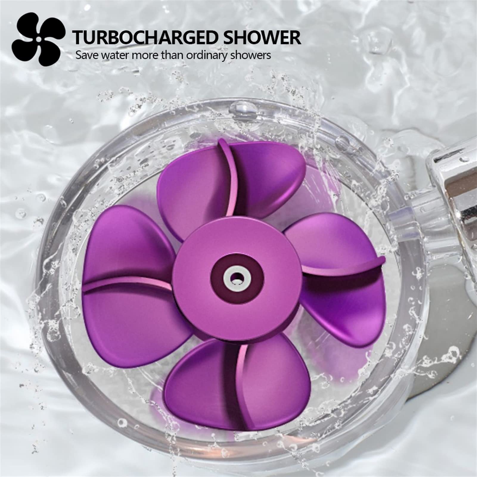 Boquilla de ducha Flujo de ahorro de agua Rotación de 360 grados Ventilador pequeño ABS Agua de lluvia Boquilla de alta presión Baño sin filtro Cabezales de ducha de algodón (Color : Red) (Silver)