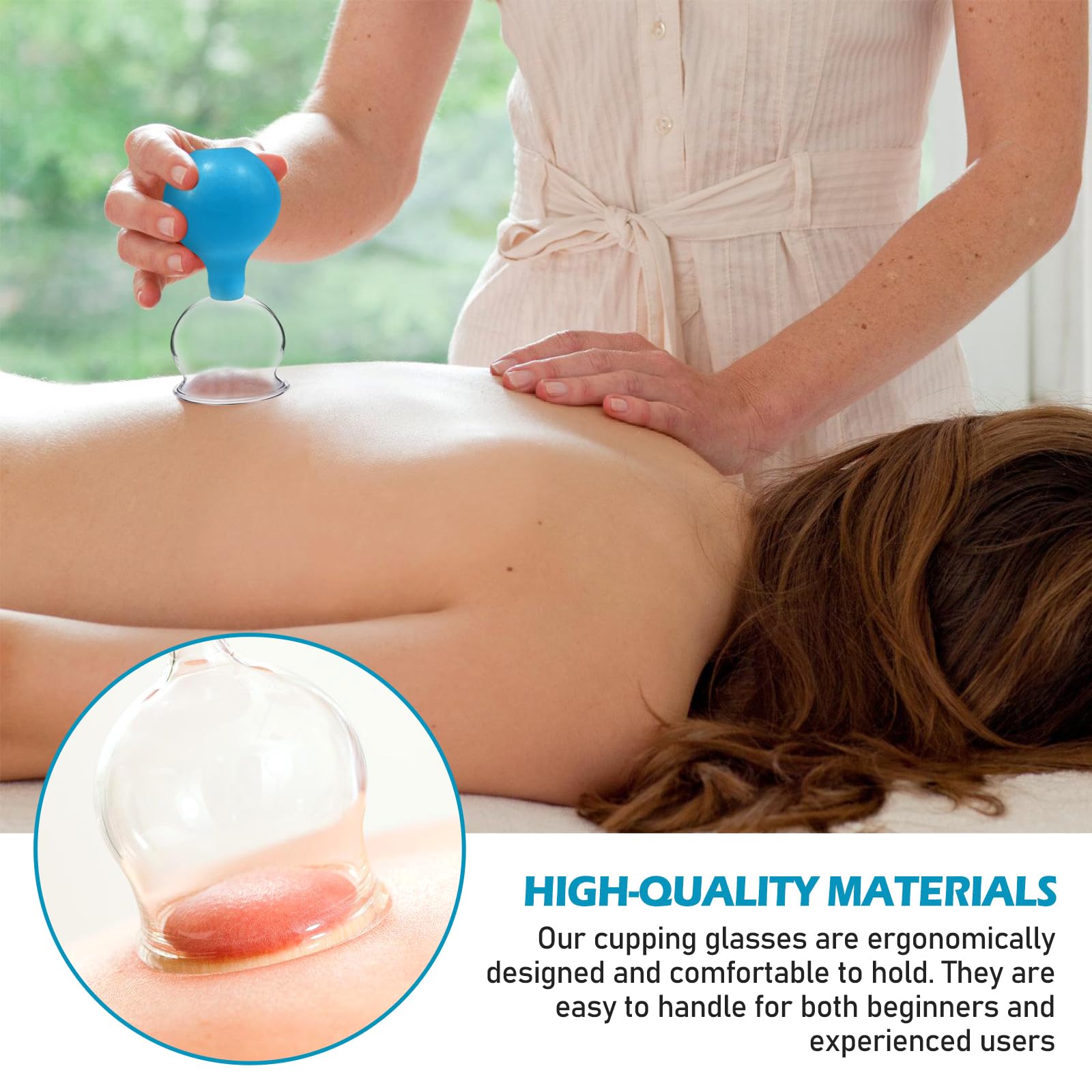 Nizirioo Lot De 5 Ventouses En Verre, Ventouses En Silicone, Ventouses De Massage Sous Vides, Ventouses En Verre Avec Boule Silicone Pour Massage De La Tête Du Cou, Du Visage, Du Corps