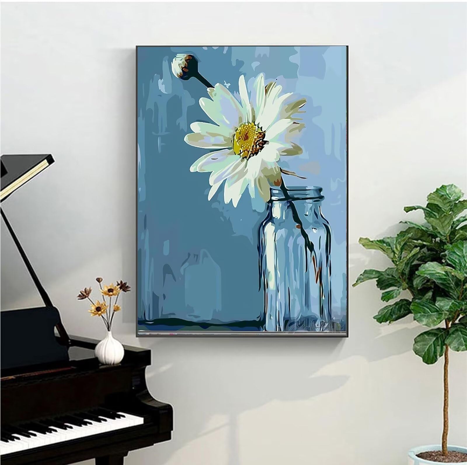 EverShine Cuadro Por Números De Flor, Arte De Pared Pintado A Mano, Pintura Al óleo De Rosas