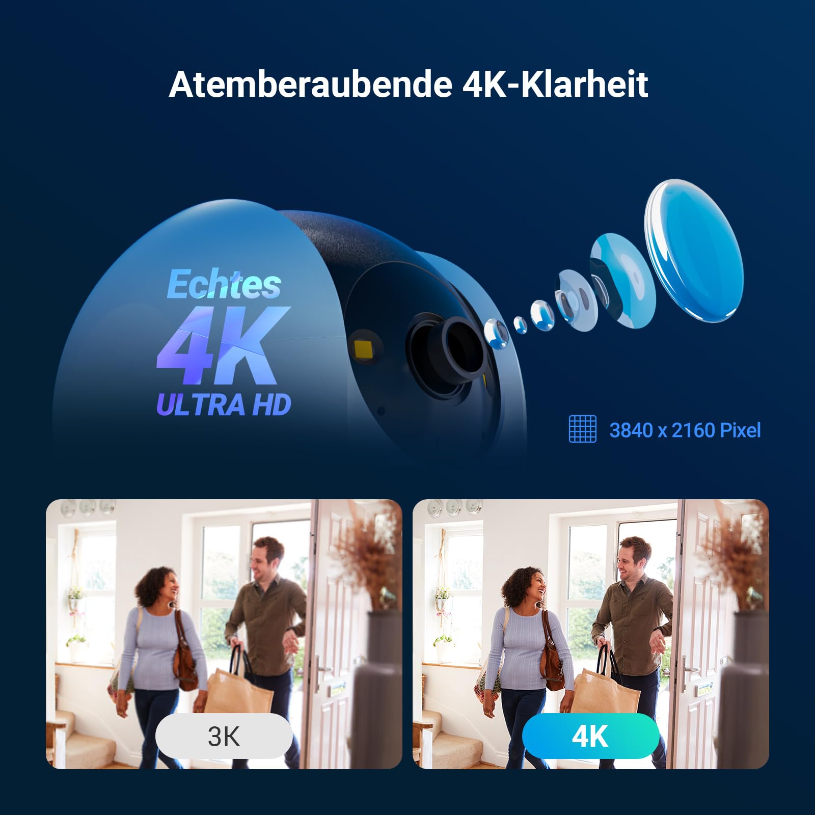 EZVIZ WLAN Überwachungskamera Innen C6N G1 4K und Halterung für Indoor Kameras