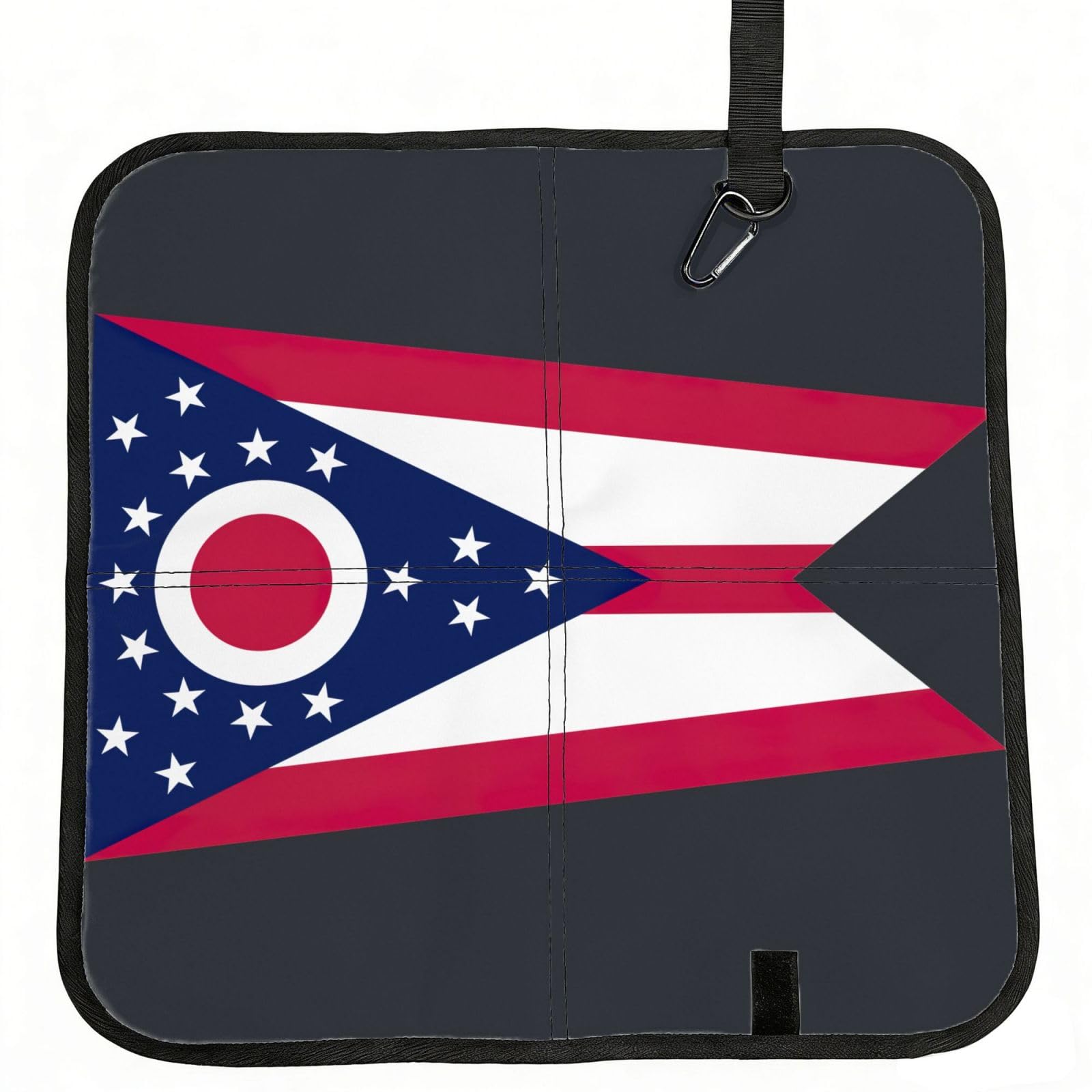 bghdfa Ohio State Flag Print Outdoor Sitting Mat Waterproof Oxford Cloth Seat Cushion Folding Foam Camping Seat For Picnic